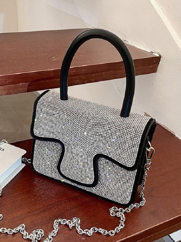 Elegant Patch Rhinestone Chain Handbags Mssza