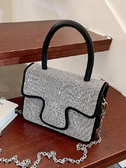 Elegant Patch Rhinestone Chain Handbags Mssza