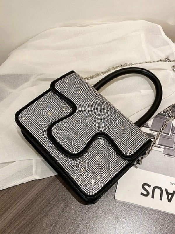 Elegant Patch Rhinestone Chain Handbags Mssza