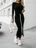 Elegant Patchwork O-Neck Top Maxi Dress Two Pieces Sets Mssza