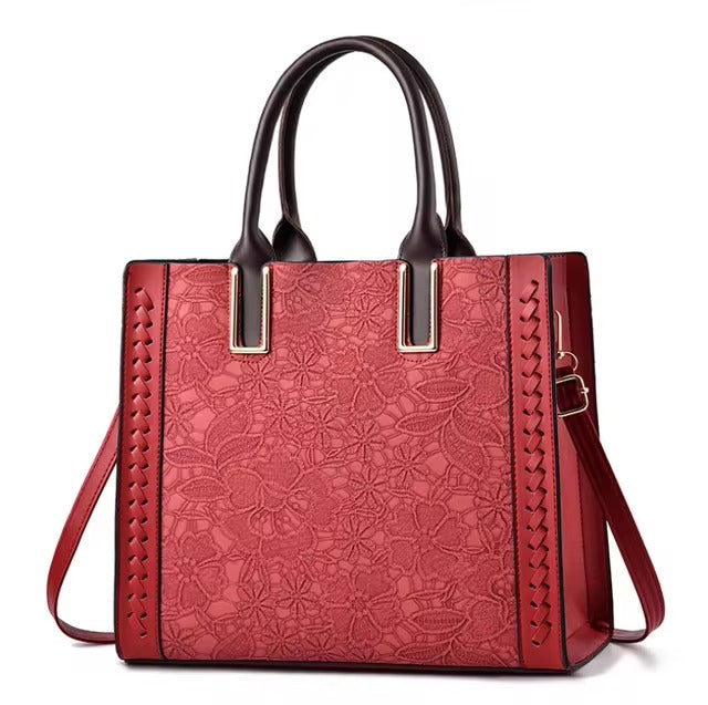 Elegant Patchwork Printed Large Capacity vintage Shoulder Handbag Mssza