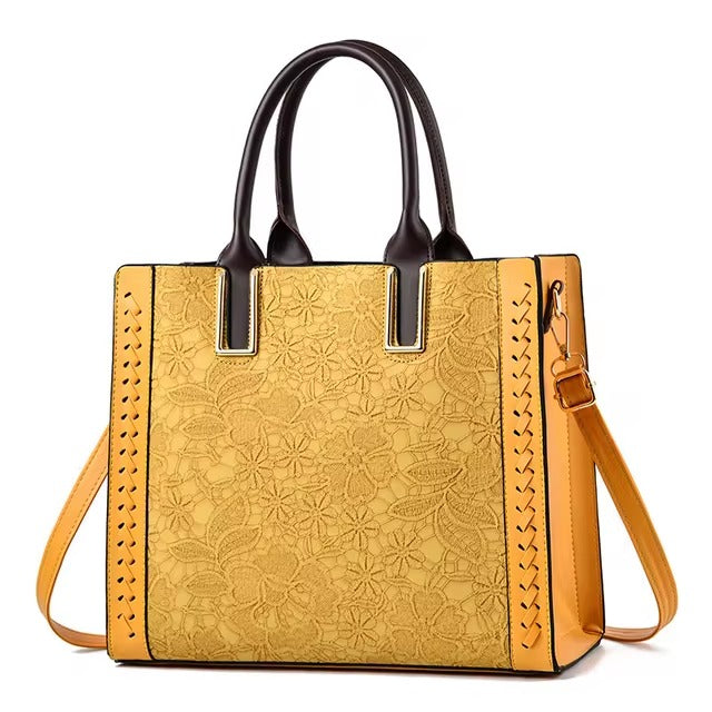 Elegant Patchwork Printed Large Capacity vintage Shoulder Handbag Mssza