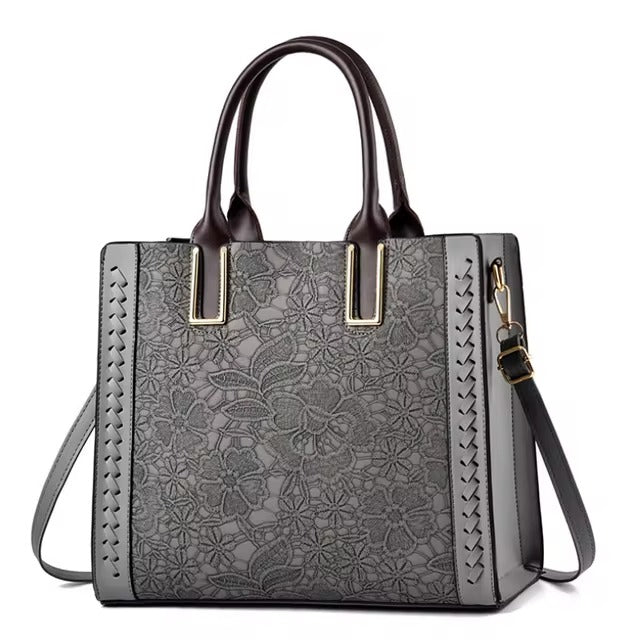 Elegant Patchwork Printed Large Capacity vintage Shoulder Handbag Mssza