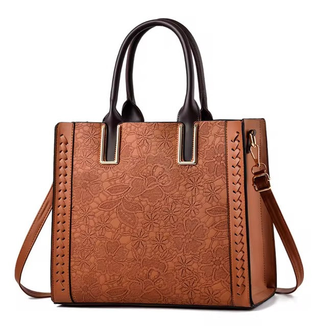 Elegant Patchwork Printed Large Capacity vintage Shoulder Handbag Mssza