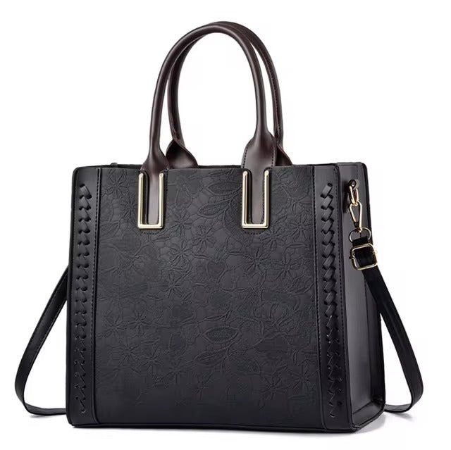 Elegant Patchwork Printed Large Capacity vintage Shoulder Handbag Mssza
