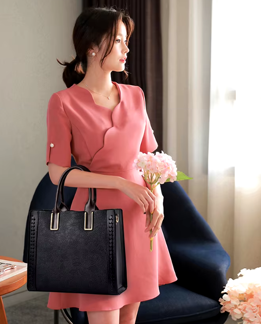 Elegant Patchwork Printed Large Capacity vintage Shoulder Handbag Mssza