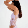 Elegant Patchwork V-neck Top Lace Long Skirt Two Piece Sets Mssza