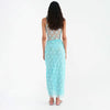 Elegant Patchwork V-neck Top Lace Long Skirt Two Piece Sets Mssza