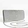 Elegant Pleated Long Chain Party Evening Diamond Wedding Clutch Mssza