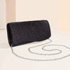 Elegant Pleated Long Chain Party Evening Diamond Wedding Clutch Mssza