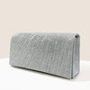 Elegant Pleated Long Chain Party Evening Diamond Wedding Clutch Mssza