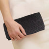 Elegant Pleated Long Chain Party Evening Diamond Wedding Clutch Mssza