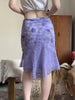 Elegant Ruffle Trim Mermaid  Design Flora Prints Skirts Mssza