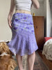 Elegant Ruffle Trim Mermaid  Design Flora Prints Skirts Mssza