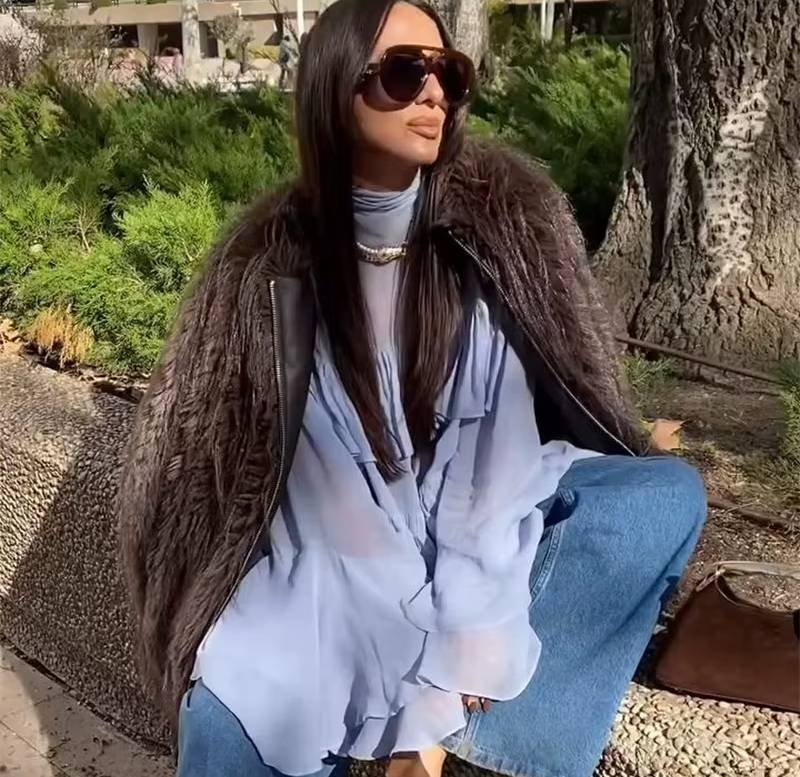 Elegant Ruffled Turtleneck Flare Long Sleeve Pullover Loose Shirt Mssza
