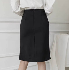 Elegant Ruffles Office Style High Waist Bodycon Pencil Skirt Mssza