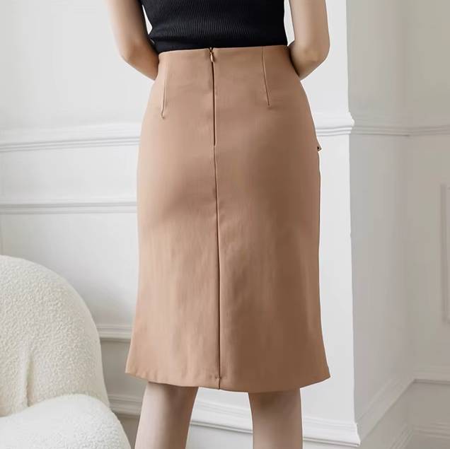 Elegant Ruffles Office Style High Waist Bodycon Pencil Skirt Mssza