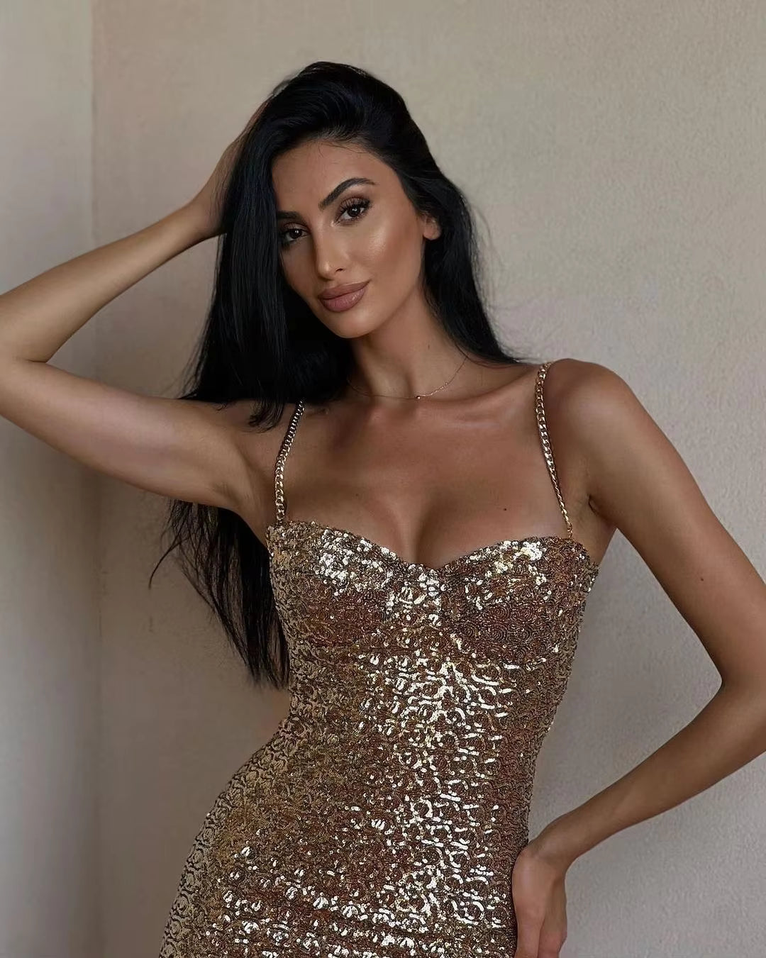Elegant Sequin Birthday Party Ankle-Length Jumpsuit Mssza