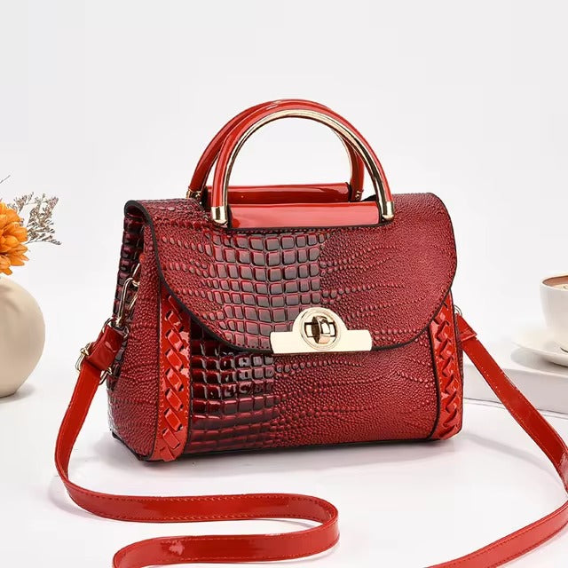 Elegant Sequined Bright Leather Silt Pocket Small Square Shopping Crossbody Bag Mssza