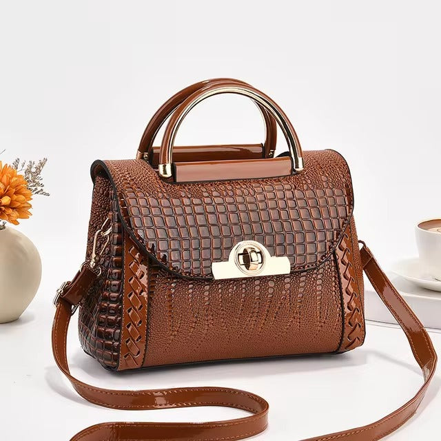 Elegant Sequined Bright Leather Silt Pocket Small Square Shopping Crossbody Bag Mssza