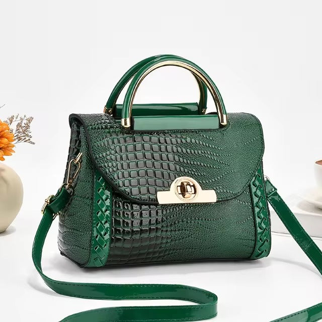 Elegant Sequined Bright Leather Silt Pocket Small Square Shopping Crossbody Bag Mssza