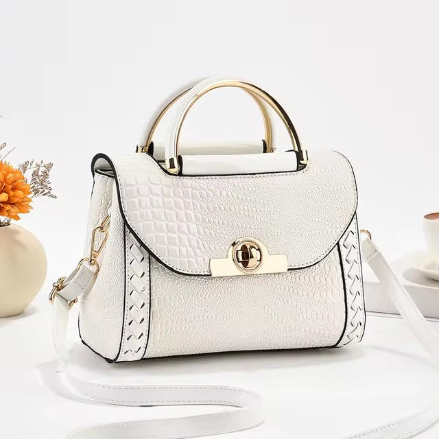 Elegant Sequined Bright Leather Silt Pocket Small Square Shopping Crossbody Bag Mssza