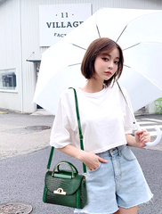 Elegant Sequined Bright Leather Silt Pocket Small Square Shopping Crossbody Bag Mssza