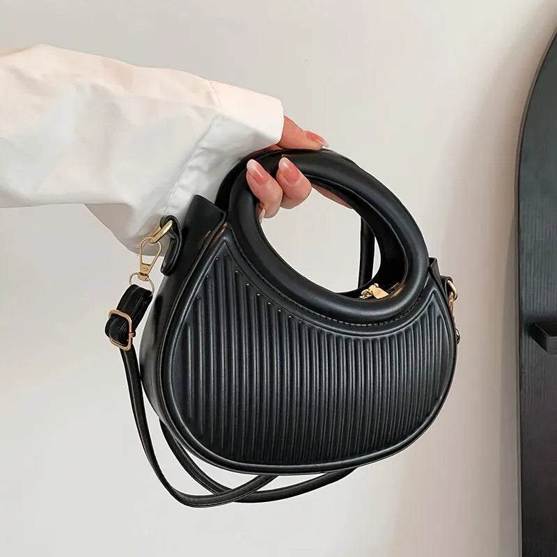 Elegant Sequined Synthetic Leather Chic Stripe Design Versatile Shoulder Crossbody Bags Mssza