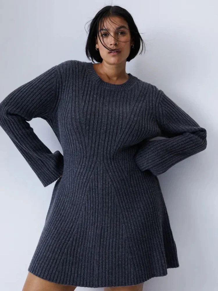 Knit Autumn Winter Long Sleeve Slim White Christmas Club Party Mini Dress Mssaz Desses