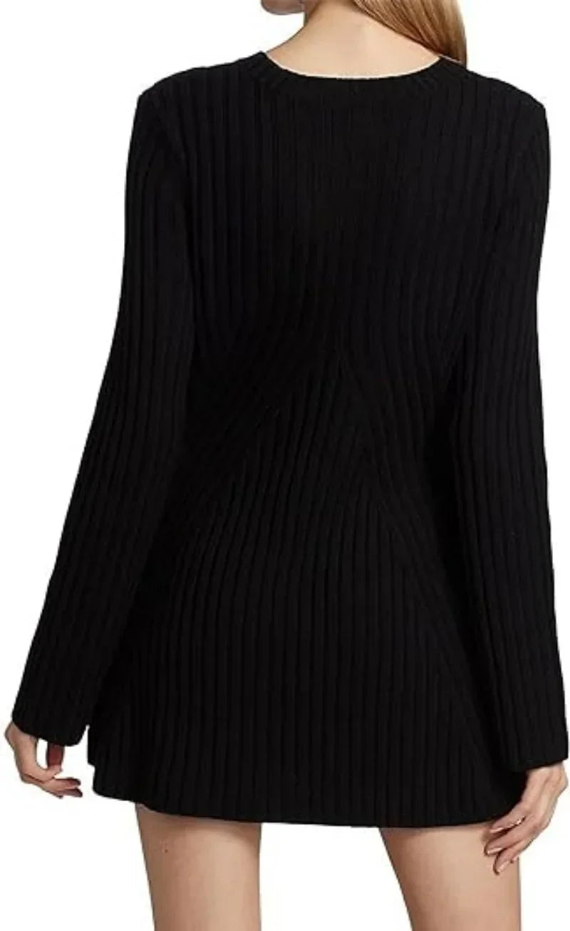Knit Autumn Winter Long Sleeve Slim White Christmas Club Party Mini Dress Mssaz Desses