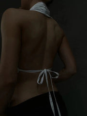 Elegant Streetwear Backless Tank Tops Mssza
