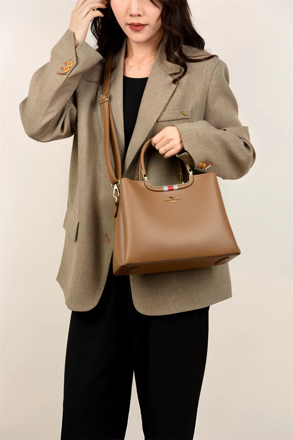 Elegant Shoulder Designer Leather Crossbody Handbag Mssza