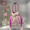 Elegant Silk Pearl Sweet Bucket Evening Party Bag Mssza