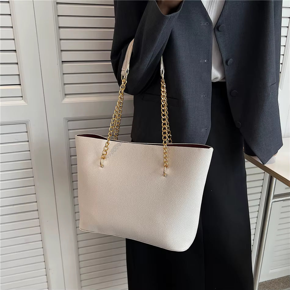 Elegant Simple Solid Chains Versatile Hand Shoulder Bags Mssza