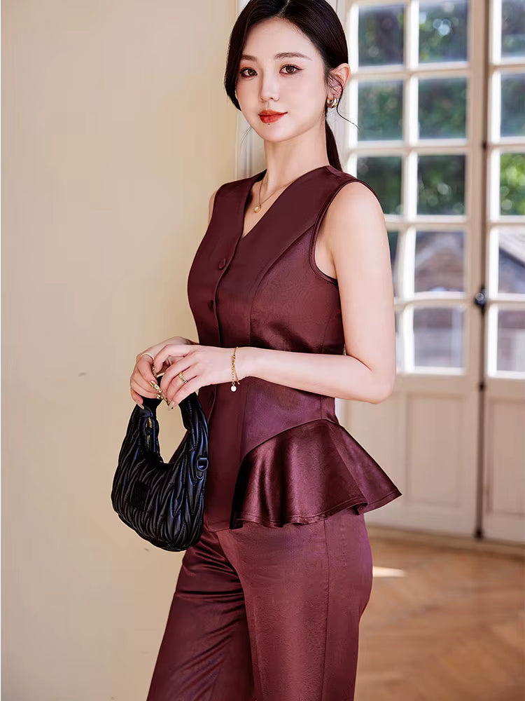 Elegant Single Breasted Business Blazers And Ankle-Length Pant 2 Piece Suit Mssza