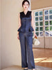 Elegant Single Breasted Business Blazers And Ankle-Length Pant 2 Piece Suit Mssza