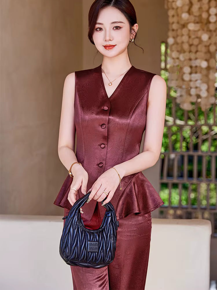 Elegant Single Breasted Business Blazers And Ankle-Length Pant 2 Piece Suit Mssza