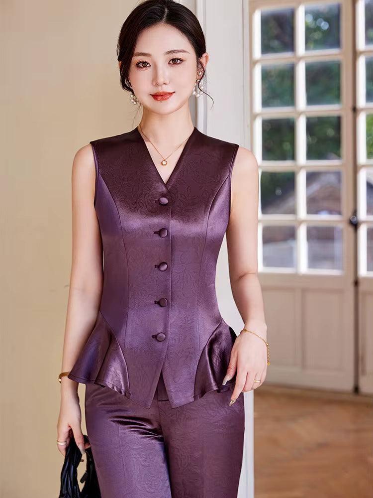 Elegant Single Breasted Business Blazers And Ankle-Length Pant 2 Piece Suit Mssza