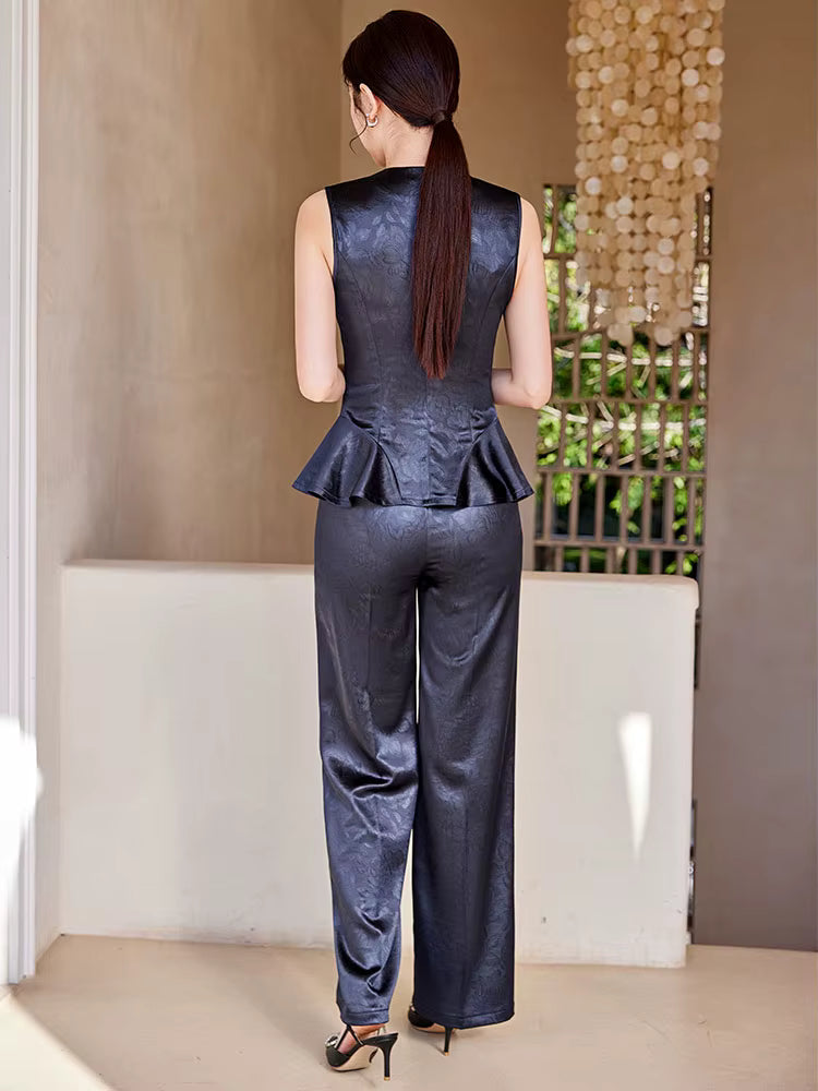 Elegant Single Breasted Business Blazers And Ankle-Length Pant 2 Piece Suit Mssza