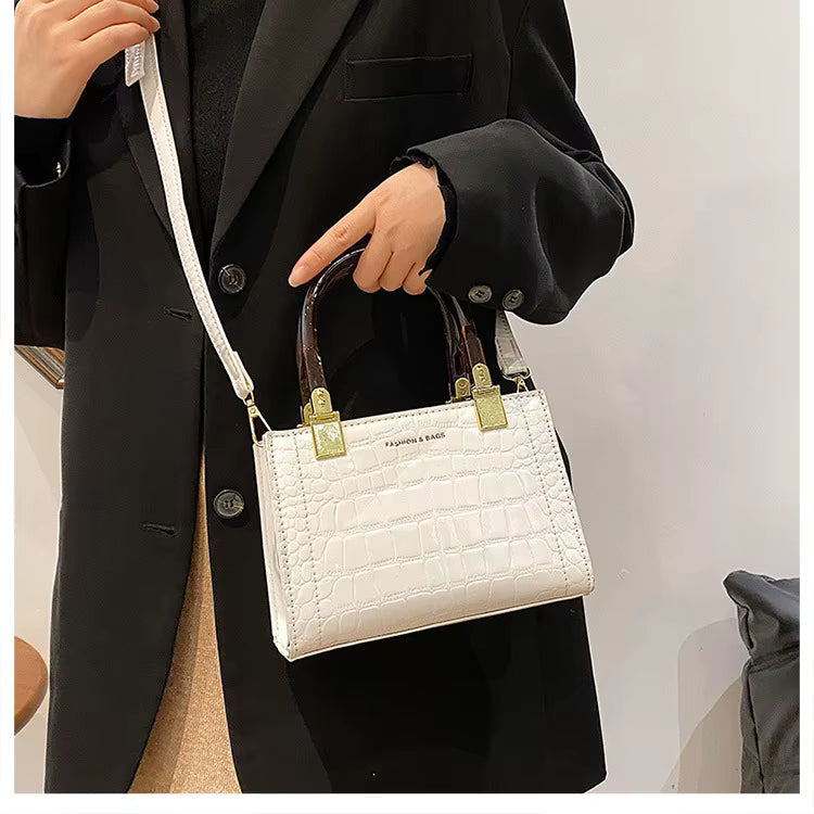 Elegant Small Square Patent Leather Crossbody Handbags Mssza