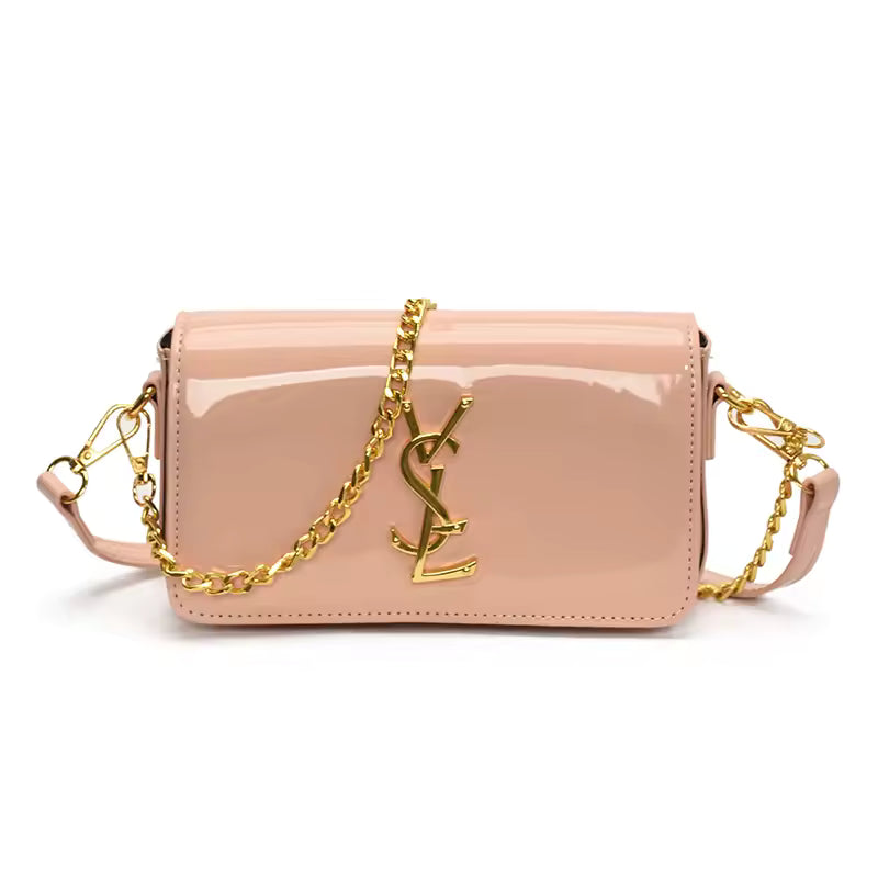 Elegant Small Square Textured Minimalist Purse Stylish Chain Crossbody Shoulder Bag Mssza