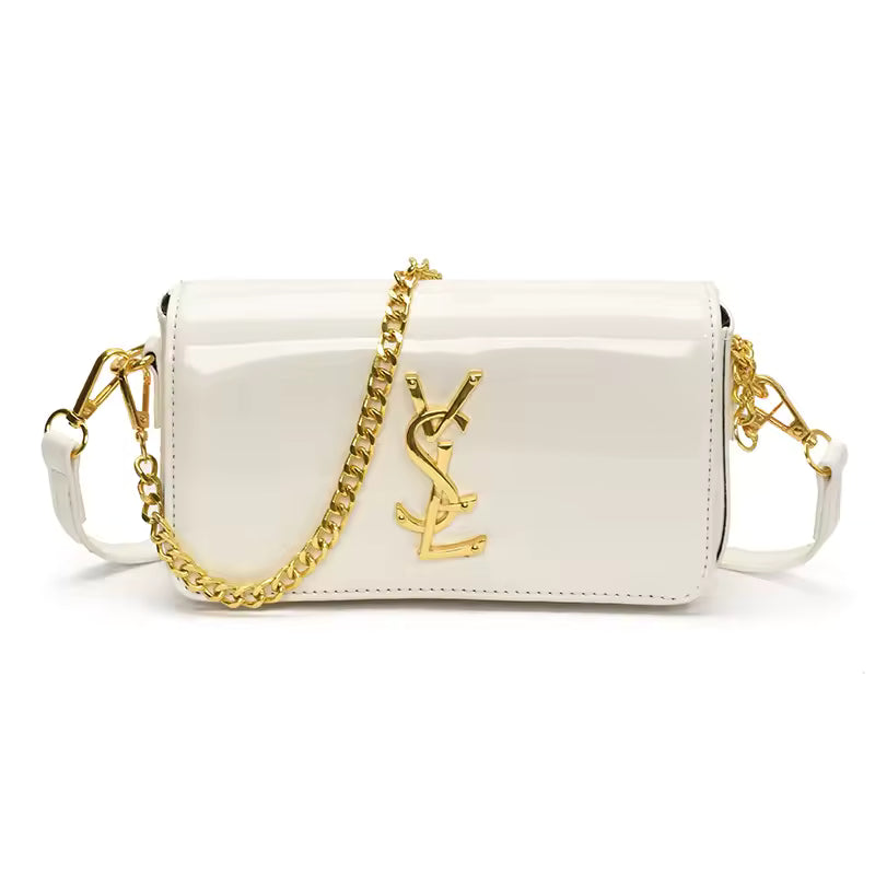 Elegant Small Square Textured Minimalist Purse Stylish Chain Crossbody Shoulder Bag Mssza