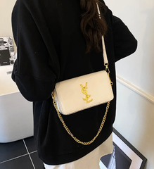 Elegant Small Square Textured Minimalist Purse Stylish Chain Crossbody Shoulder Bag Mssza