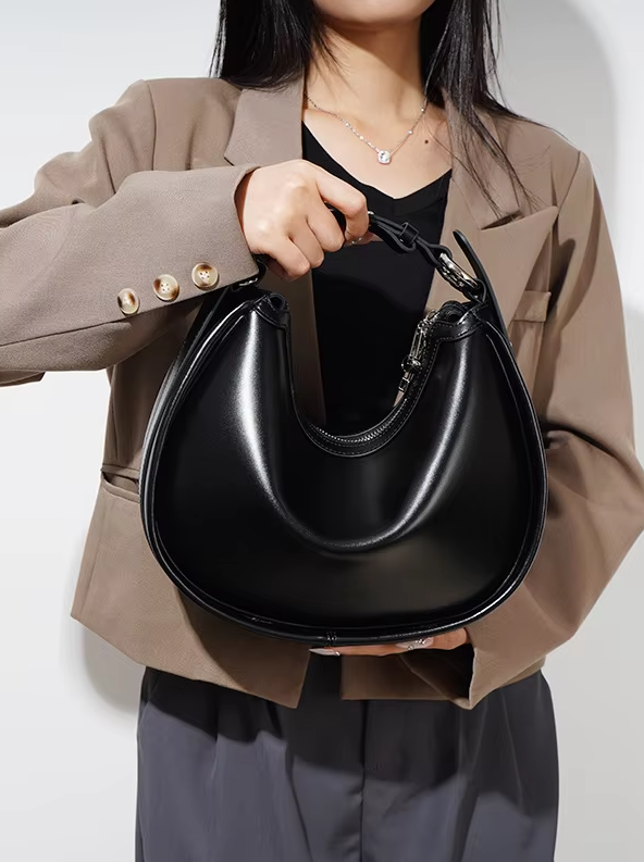 Elegant Soft Split Leather Niche Design Pouch Minimalist Shoulder Messenger Bag Mssza