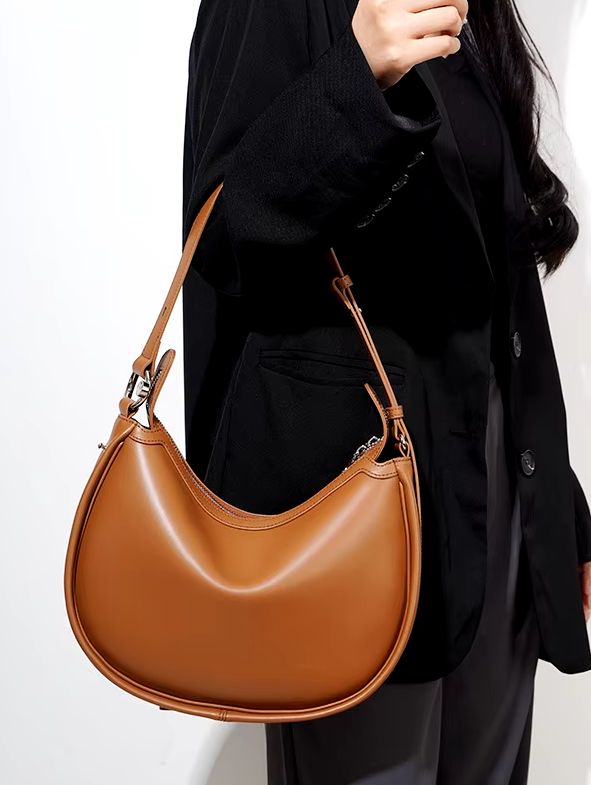 Elegant Soft Split Leather Niche Design Pouch Minimalist Shoulder Messenger Bag Mssza