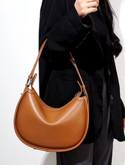 Elegant Soft Split Leather Niche Design Pouch Minimalist Shoulder Messenger Bag Mssza