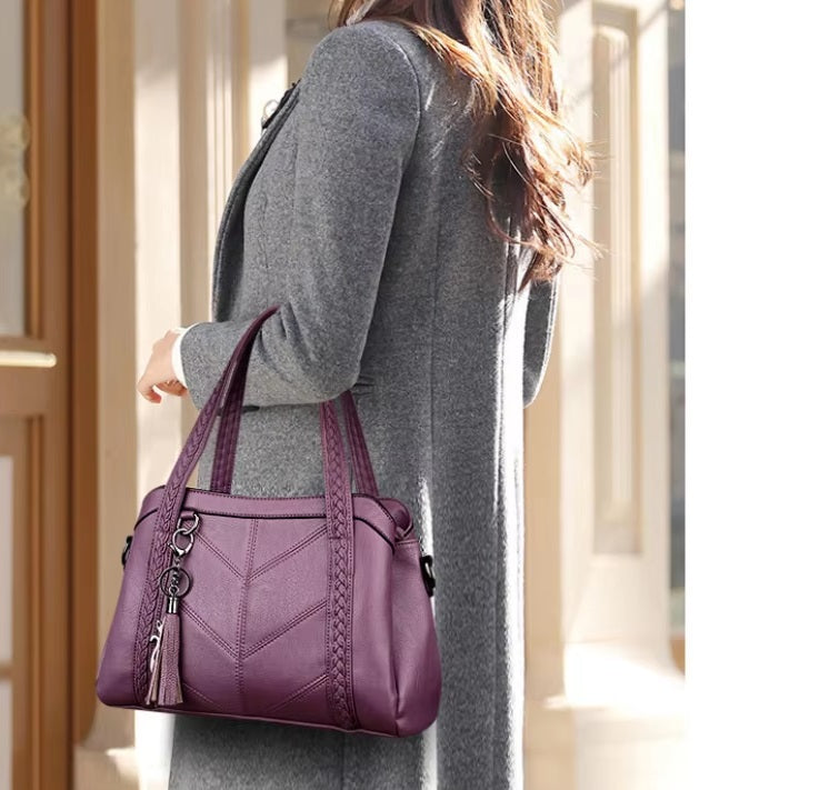 Elegant Soft Vintage Genuine Leather Crossbody Bag Mssza