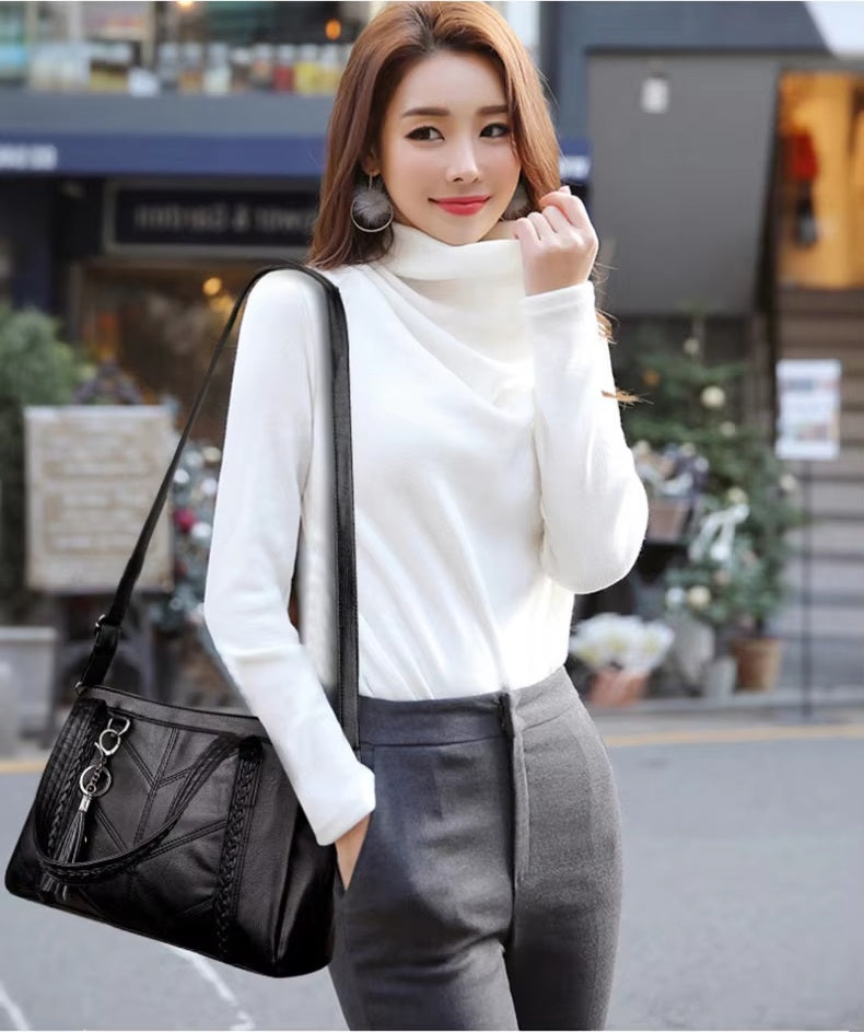 Elegant Soft Vintage Genuine Leather Crossbody Bag Mssza