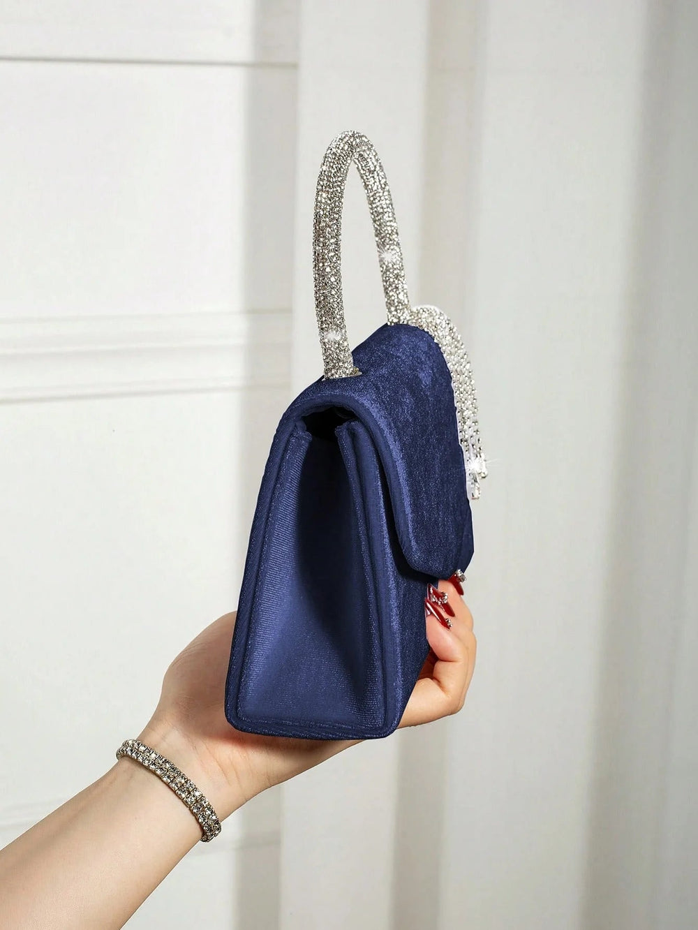 Elegant Solid Charming Velvet Corduroy Tassel Party Banquet Clutch Bag Mssza