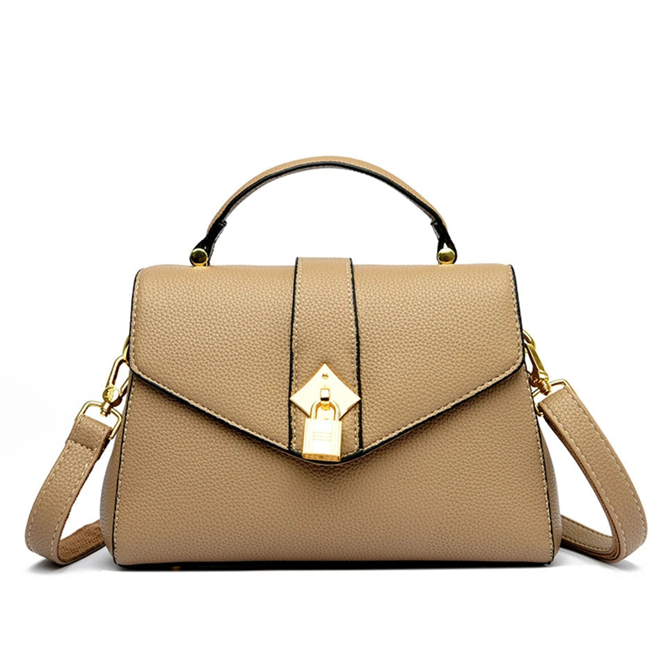 Elegant Solid Designer High Quality Leather Versatile Shoulder Messenger Crossbody Hand Bags Mssza